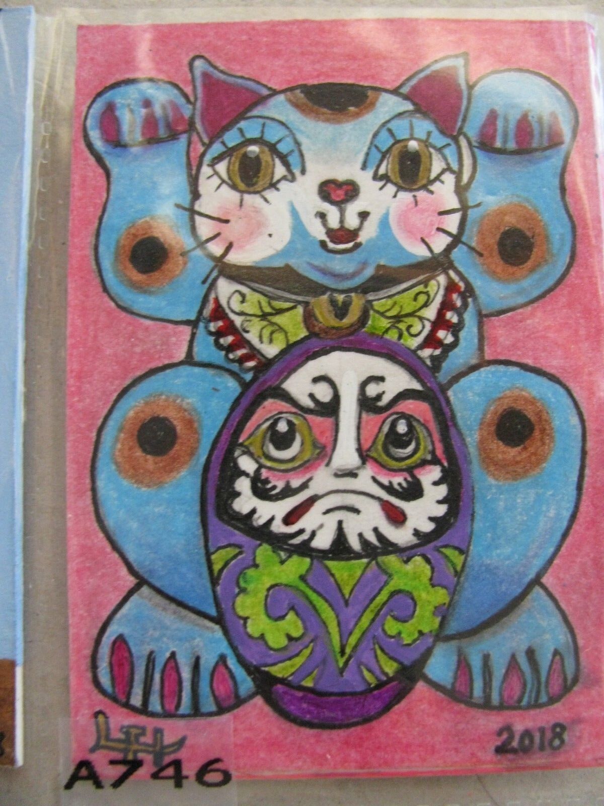 Daisy the Cat: Original Acrylic ACEO Painting