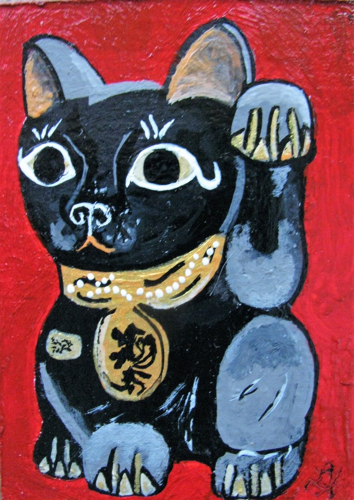 Daisy the Cat: Original Acrylic ACEO Painting