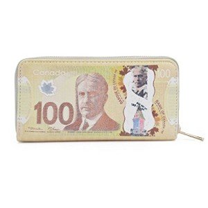 Vintage Canadian Dollar 100 CAD Zip Wallet