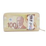 Vintage Canadian Dollar 100 CAD Zip Wallet