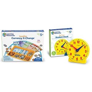 Canadian Currency Play Money and Teaching Clock