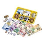 Canadian Currency Play Money and Teaching Clock