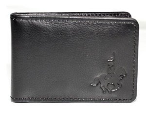 Vintage Tuscany Leather Bi-fold Badge Wallet - Black