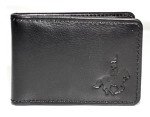 Vintage Tuscany Leather Bi-fold Badge Wallet - Black