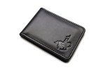 Vintage Tuscany Leather Bi-fold Badge Wallet - Black