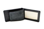 Vintage Tuscany Leather Bi-fold Badge Wallet - Black