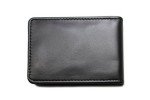 Vintage Tuscany Leather Bi-fold Badge Wallet - Black