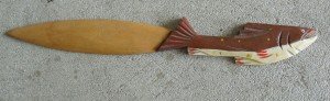 M. Daigle Vintage Carved Wood Fish Letter Opener