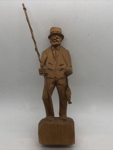 Hand-Carved Vintage Fisherman Art by J.L. Daigle