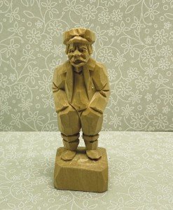 Vintage Signed Hand-Carved Wood Fisherman by J.L. Daigle