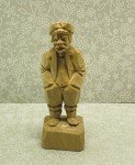 Vintage Signed Hand-Carved Wood Fisherman by J.L. Daigle