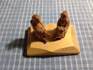 D. Daigle Vintage Wood Carving of Couple