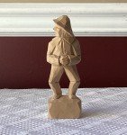Handmade Wooden Fisherman Figurine from Quebec