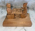 Hand-Carved Wood Checkers Game by D. Daigle