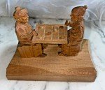 Hand-Carved Wood Checkers Game by D. Daigle