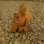 Hand-Carved Vintage Quebec Couple Sculpture by D. Daigle