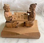 Hand-Carved Wood Checkers Game by D. Daigle