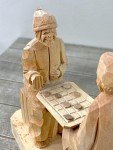Hand-Carved Vintage Wood Checkers Game by D. Daigle