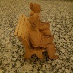 Hand-Carved Vintage Quebec Couple Sculpture by D. Daigle