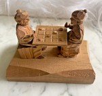 Hand-Carved Wood Checkers Game by D. Daigle