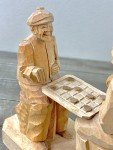 Hand-Carved Vintage Wood Checkers Game by D. Daigle
