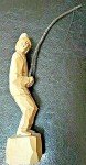 Canadian Pierre Labelle Carved Fisherman Sculpture