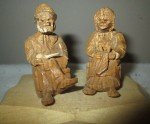 Vintage Hand-Carved Quebec Couple Sculpture by D. Daigle