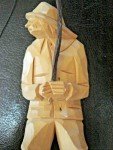 Canadian Pierre Labelle Carved Fisherman Sculpture