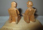 Vintage Hand-Carved Quebec Couple Sculpture by D. Daigle