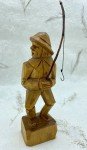 Handmade Wooden Fisherman from Quebec - Signed