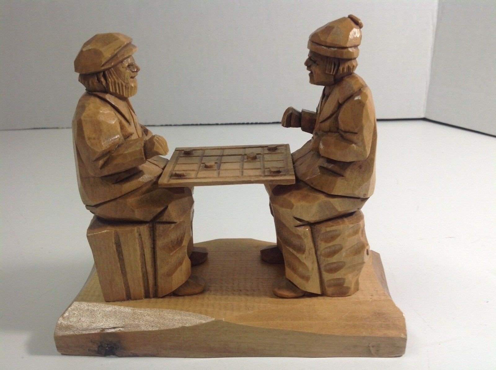 Hand-Carved Wood Checkers Game by D. Daigle