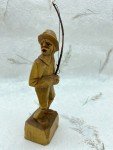 Handmade Wooden Fisherman from Quebec - Signed