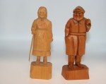 Vintage Carved Wood Folk Art Figurines Set