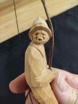 Signed 5" Fisherman Wood Carving from Ontario