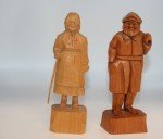 Vintage Carved Wood Folk Art Figurines Set
