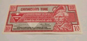 1996 Canadian Tire Money 10 Cent Bonus Note