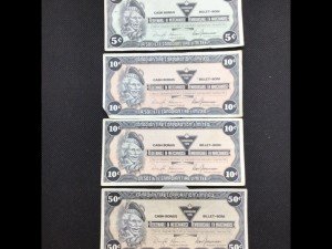 Vintage 1987 Canadian Tire Money - Lot of 4
