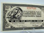 1972 Canadian Tire 50 Cent Note - Vintage Collectible