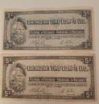 Set of 4 Vintage Canadian Tire Coupons 3-25 Cents