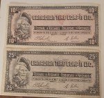 Set of 4 Vintage Canadian Tire Coupons 3-25 Cents