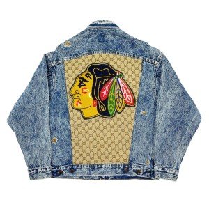 Custom Acid Wash Levi’s Chicago Blackhawks Jacket