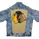 Custom Acid Wash Levi’s Chicago Blackhawks Jacket