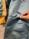 Vintage 70s Blue Satin Hockey Bomber Jacket