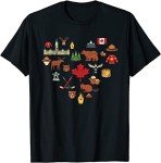 Vintage Canadian Flag Maple Leaf T-Shirt - Black