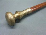 Antique Solid Brass Handle Wooden Walking Stick Cane