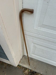 Vintage Brown Glass Twisted Walking Cane