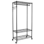 Adjustable Steel Clothes Rack with Detachable Hooks