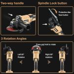 Shieldpro Cordless Angle Grinder with 3 Speeds