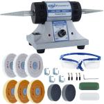 Variable Speed Jewelry Bench Polisher with 8 Wheels