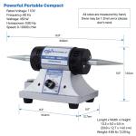 Variable Speed Jewelry Bench Polisher with 8 Wheels